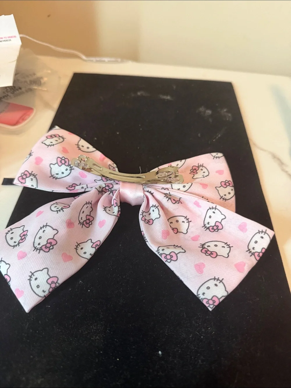 Hello Kitty Pink Patterned Bow Hair Accessory